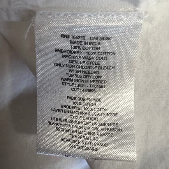 Joie One Shoulder Top Womens Medium Cotton Eyelet Ruffle Boho Romantic Coquette - Picture 6 of 8